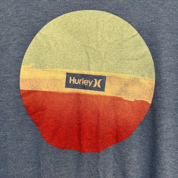 Hurley Mens Graphic T Shirt Printed Short Sleeve Circle Logo Surf Blue - Size XL - Picture 3 of 5